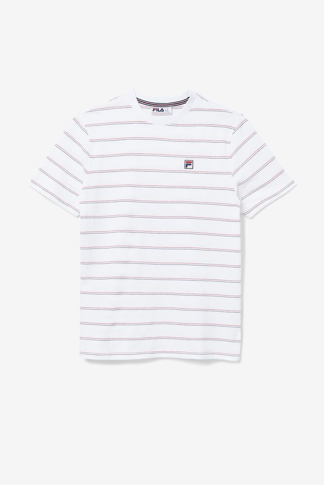 Fila T-Shirt Mens White - Leon - Philippines 0976154-RG